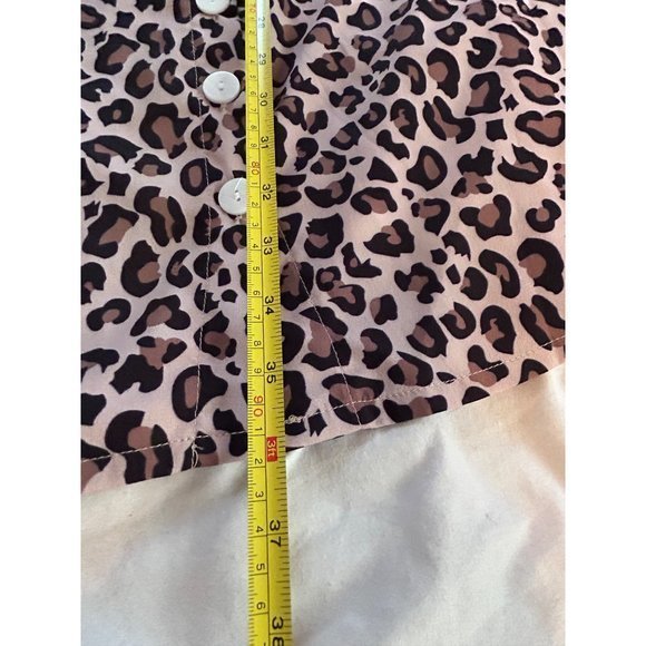 ECOWISH Animal Print Short Sleeve Button Detail Dress Women's Size Lg NWT - Picture 11 of 13